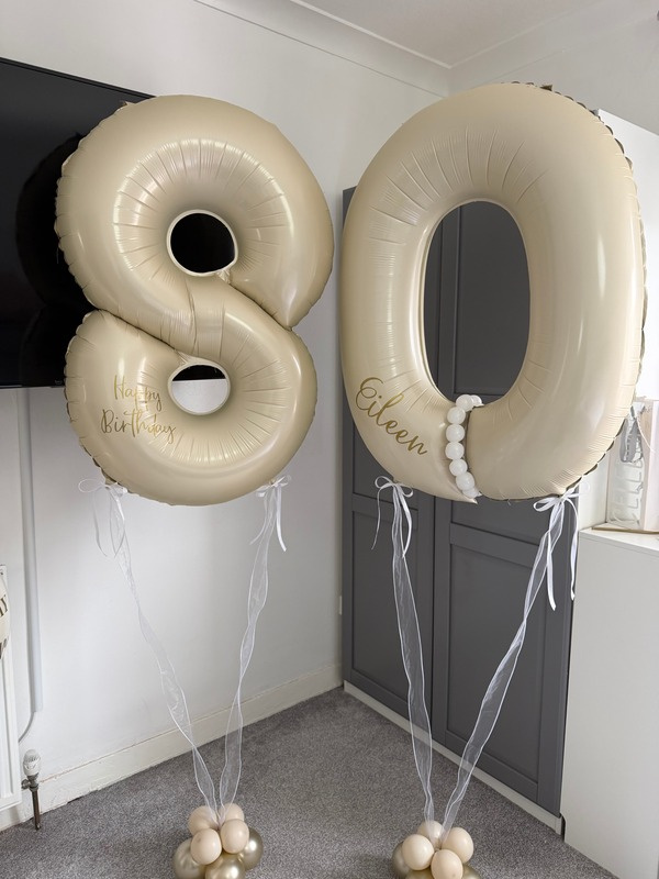 Personalised foil number balloons