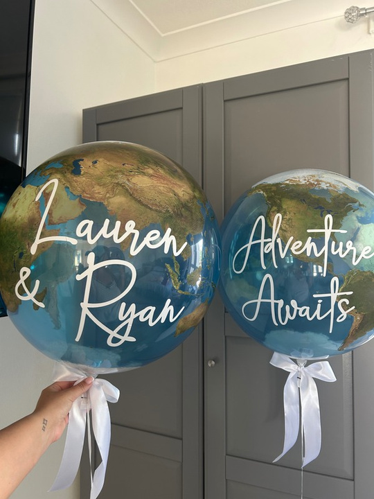 Personalised globe balloon